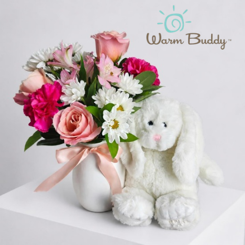 Doux calin (vase) - Rose et blanc